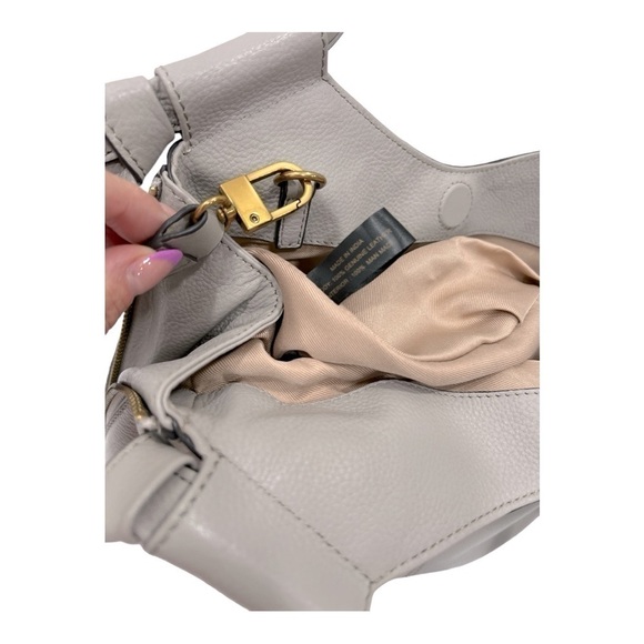 Antonio Melani Gray Leather Bag with Shoulder Strap - Picture 13 of 15